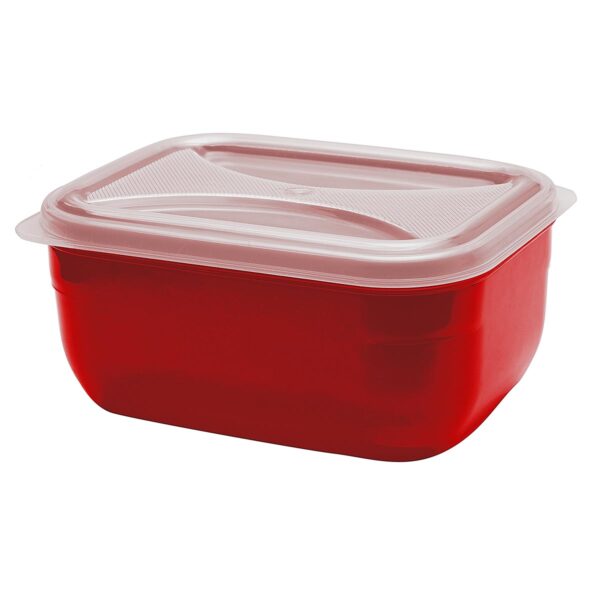 Organizador Retangular Multiuso Vermelho Rubi 1,8L c/ Tp Transp.
