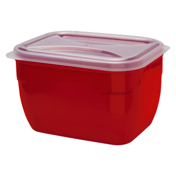 Organizador Retangular Multiuso Vermelho Rubi 2,4L c/ Tp Transp.