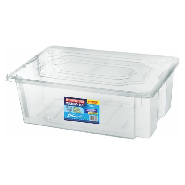 Caixa Multiuso 24,5L Transparente c/ Tampa
