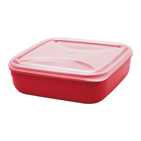 Organizador Quadrado Vermelho Rubi 1,3L c/ Tp Transp.