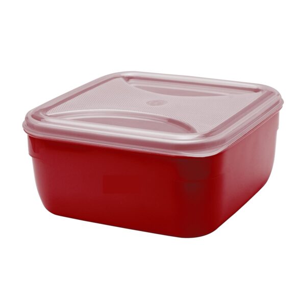 Organizador Quadrado Vermelho Rubi 2,5L c/ Tp Transp.