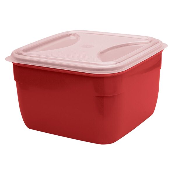 Organizador Quadrado Vermelho Rubi 3,5L c/ Tp Transp.