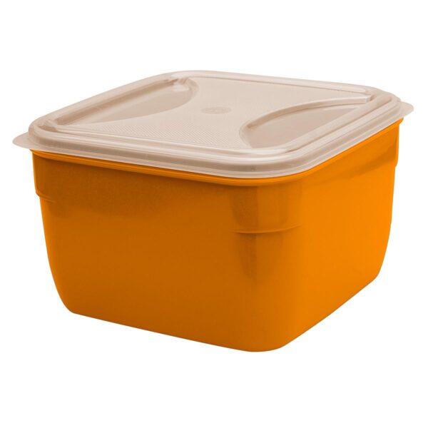 Organizador Quadrado Laranja 3,5L c/ Tp Transp.