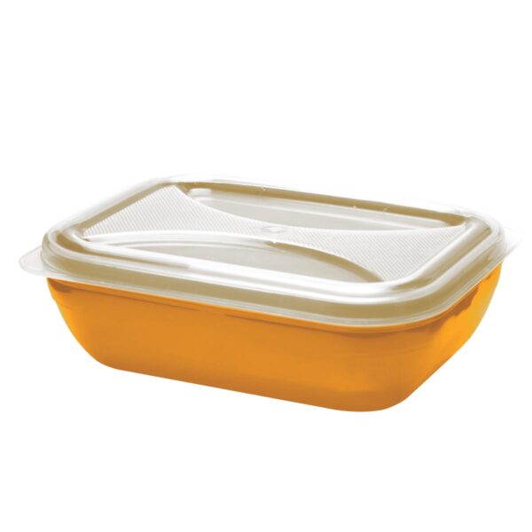 Organizador Retangular Multiuso Laranja 1,0L c/ Tp Transp.