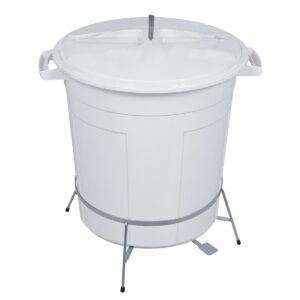 Cesto Fechado Branco 32L c/ Pedal e Suporte