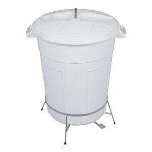 Cesto Fechado Branco 60L c/ Pedal e Suporte