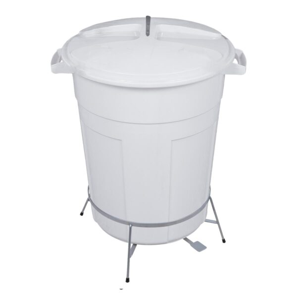 Cesto Fechado Branco 60L c/ Pedal e Suporte