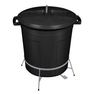 Cesto Fechado Preto 32L c/ Pedal e Suporte