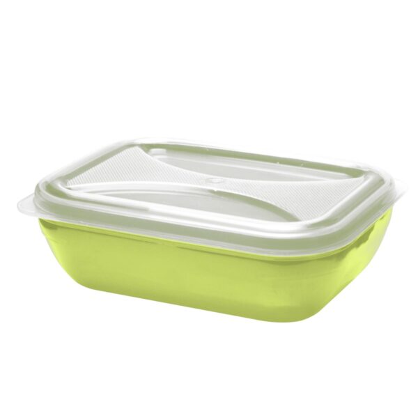 Organizador Retangular Multiuso Verde Lima 1,0L c/ Tp Transp.