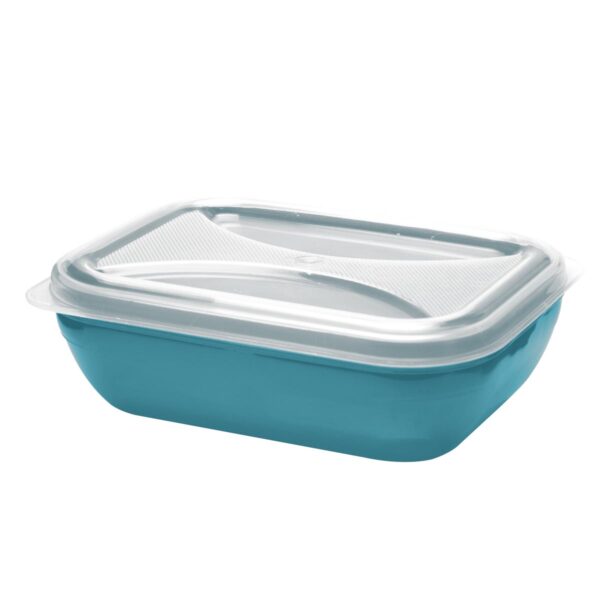 Organizador Retangular Multiuso Azul Porto 1,0L c/ Tp Transp.