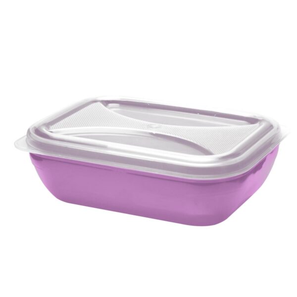 Organizador Retangular Multiuso Lilás 1,0L c/ Tp Transp.